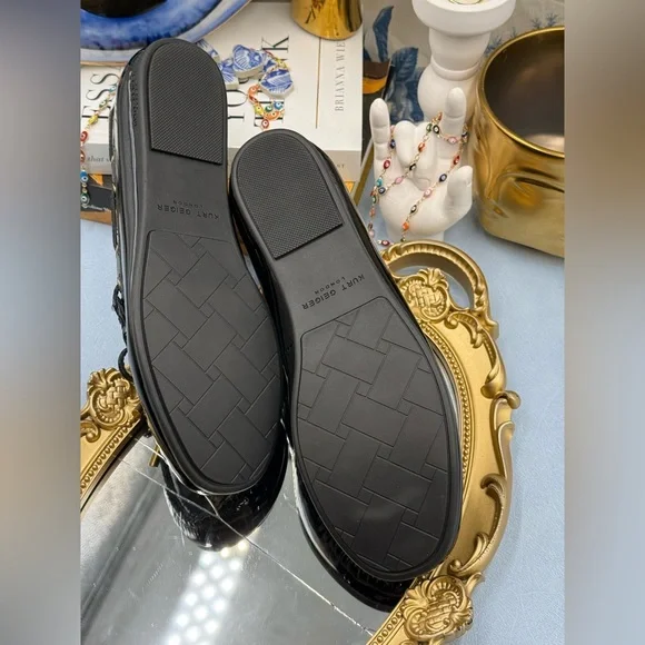 🆕 KURT GEIGER LONDON 🧿 NWOB Eagle Moccasins, Black Patent - Sz EU37 US 7